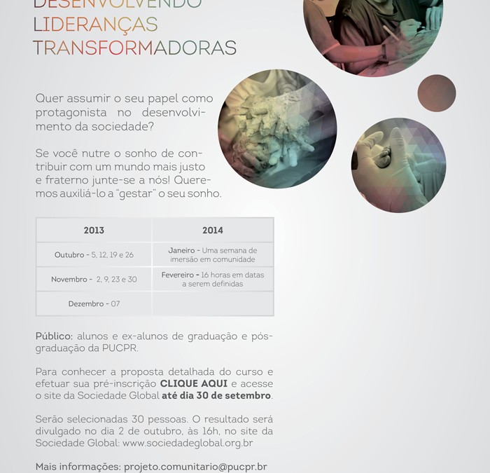 Confira lista de aprovados: Curso Empreendedorismo Social | Desenvolvendo Lideranças Transformadoras – PUCPR