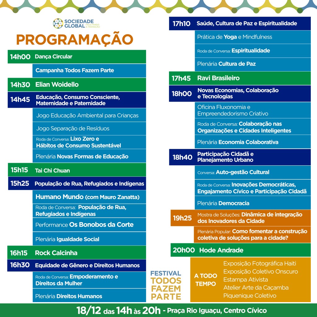 Programação Festival Todos Fazem Parte